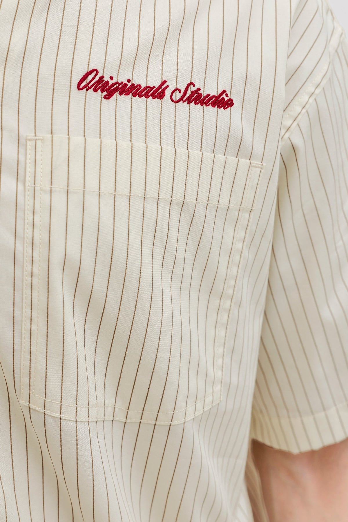 Jack & Jones Menton Poplin Stripe Resort Shirt SS Cloud Dancer
