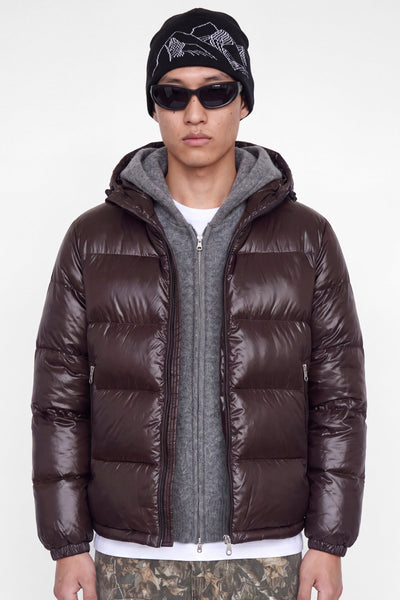 Jack & Jones Club Shiny Puffer Jacket Chocolate Torte