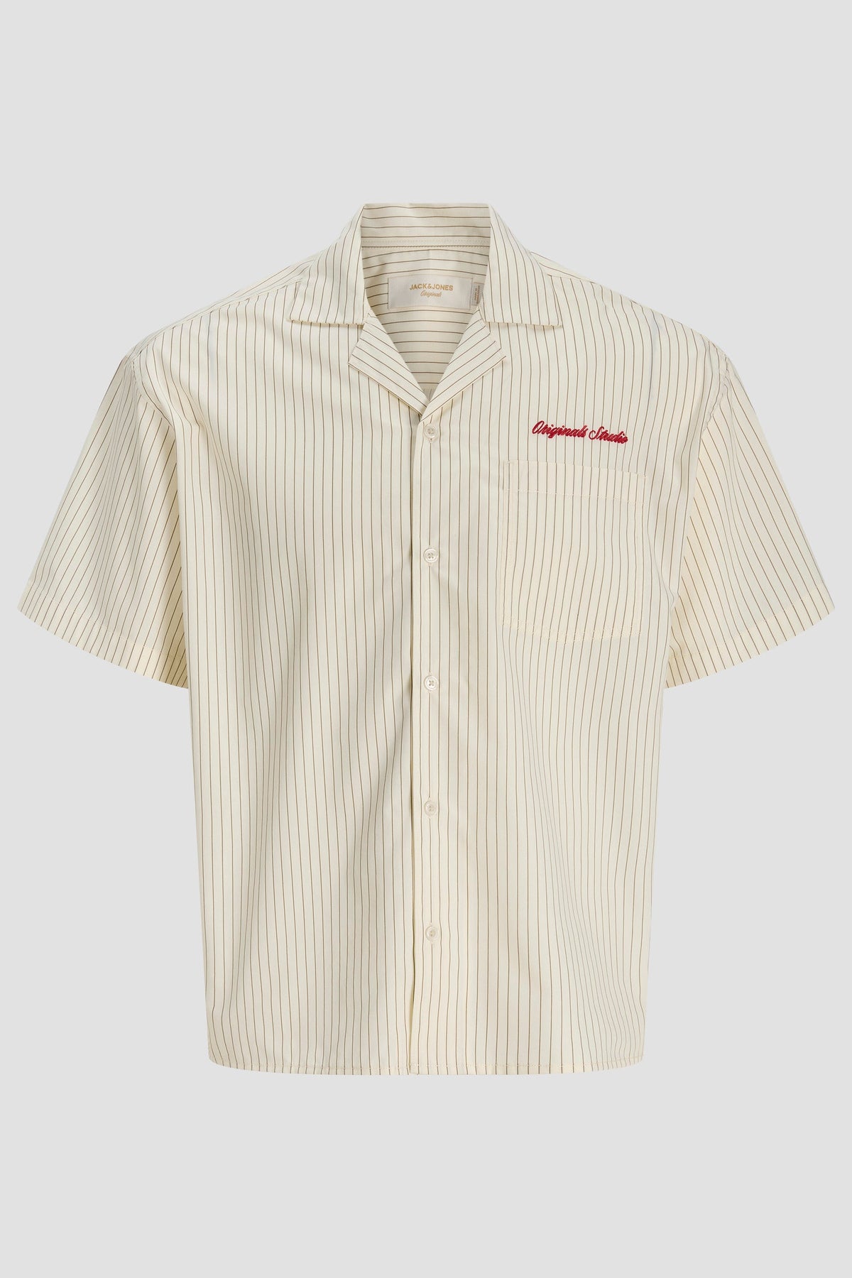 Jack & Jones Menton Poplin Stripe Resort Shirt SS Cloud Dancer