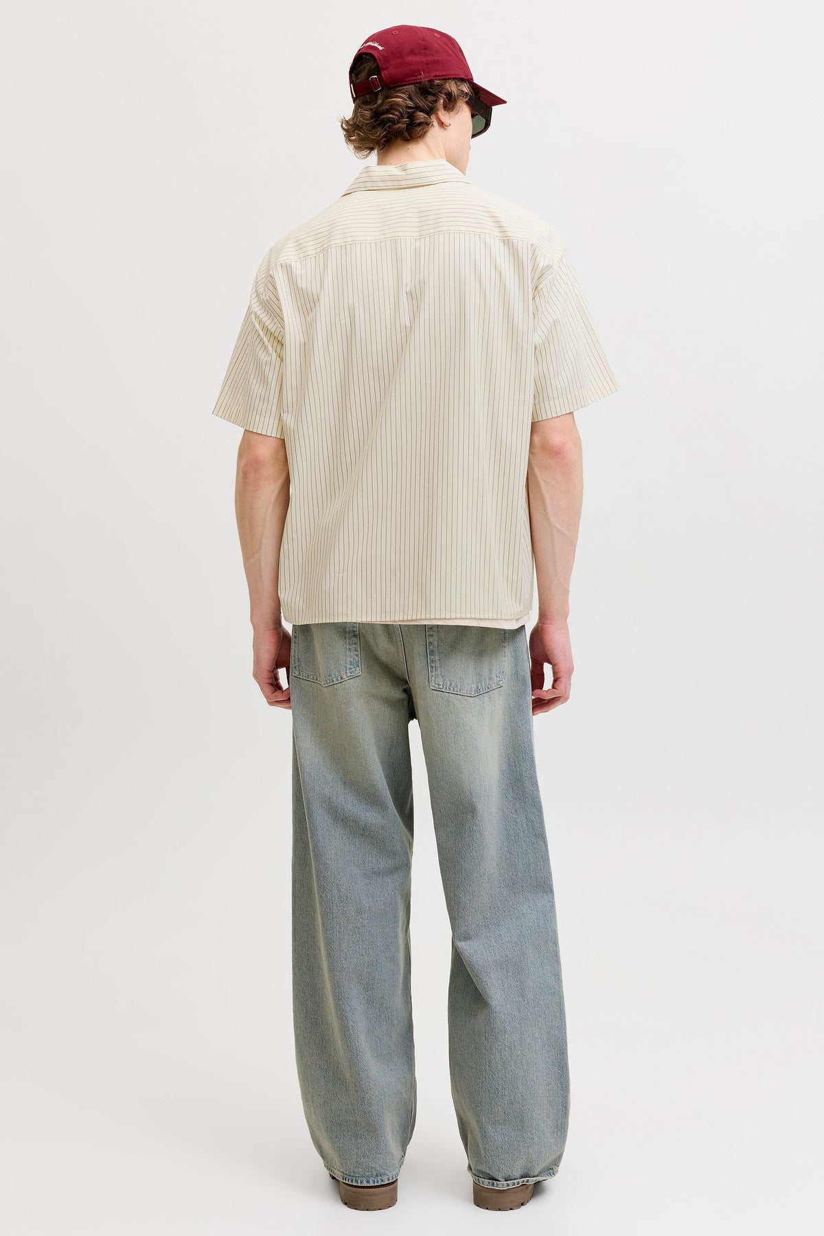 Jack & Jones Menton Poplin Stripe Resort Shirt SS Cloud Dancer