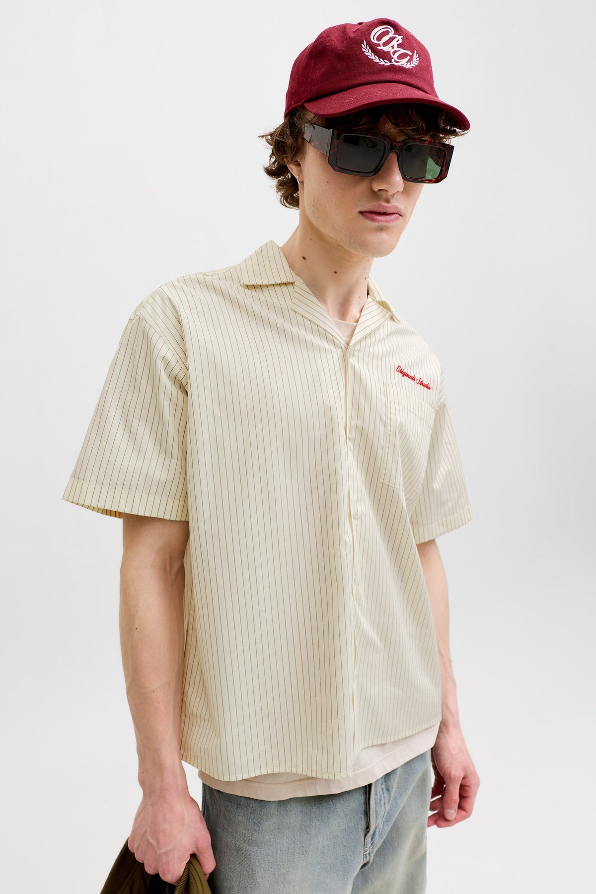 Jack & Jones Menton Poplin Stripe Resort Shirt SS Cloud Dancer