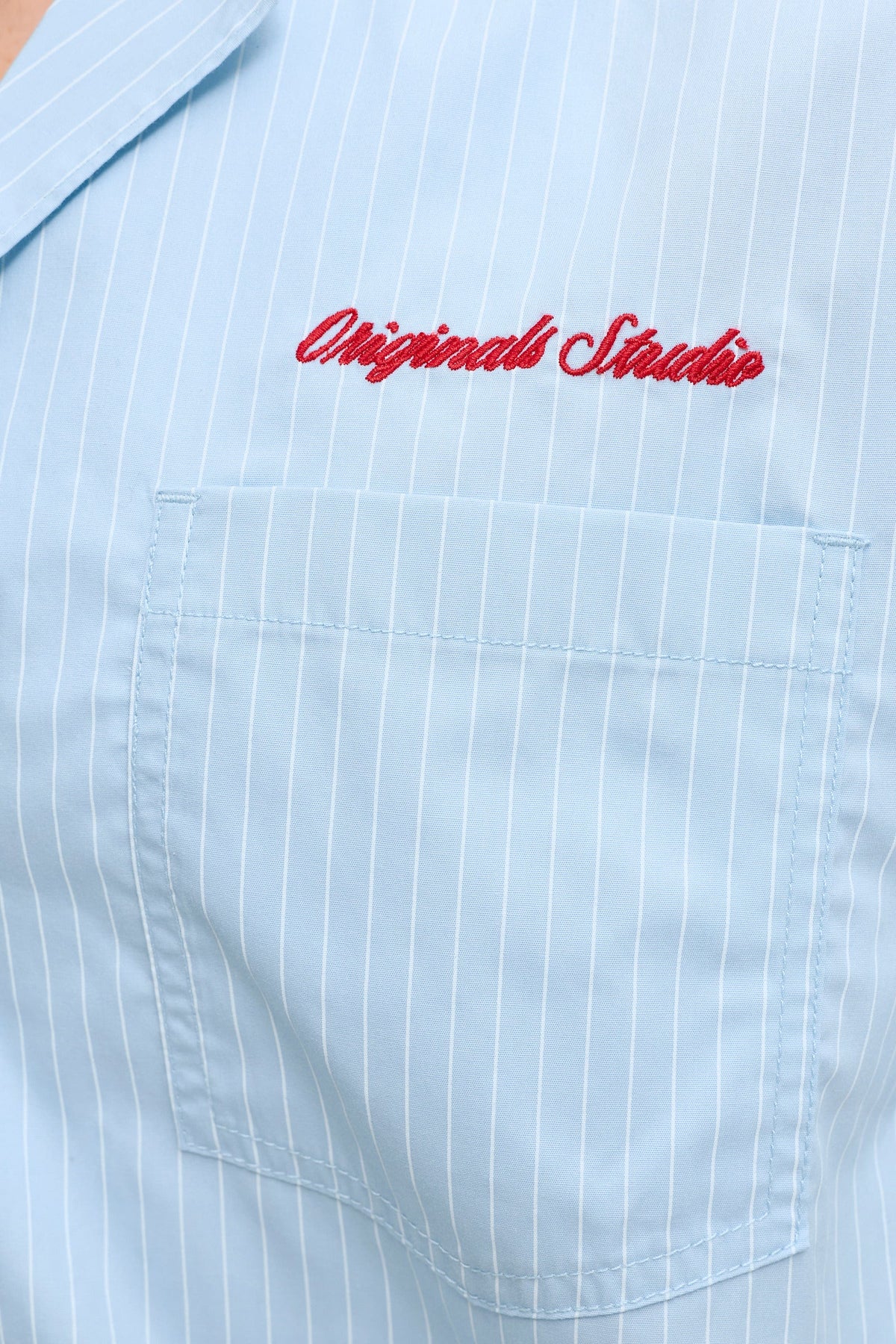 Jack & Jones Menton Poplin Stripe Resort Shirt SS Cashmere Blue