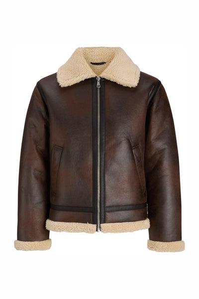Jack & Jones Norrebro Aviator Jacket Chocolate Brown