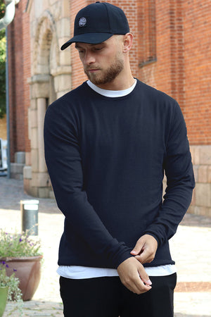 JEFF Greyson Crew Knit Navy mix
