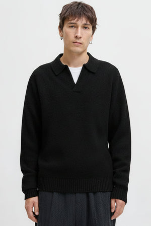 Jack & Jones Soho Ollie Knit Split Neck Black