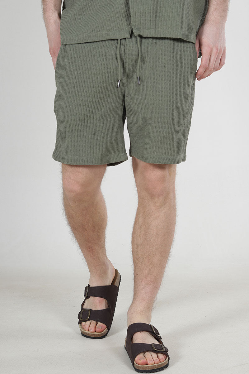 ONLY & SONS Bertil Waffle Shorts Deep Lichen Green