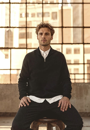 Clean Cut Copenhagen Claude Half-Zip Black