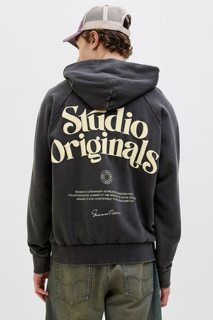 Jack & Jones Acapulco Typo Loose Fit Hoodie Black