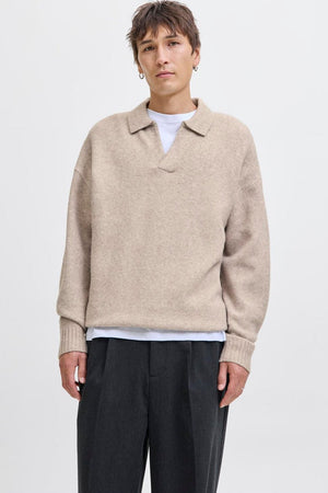 Jack & Jones Soho Ollie Knit Split Neck Atmosphere