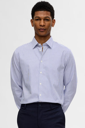 Selected Performance Stretch LS Shirt True Navy Stripe