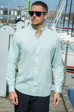 Jack & Jones Summer Band Shirt LS Iceberg Green