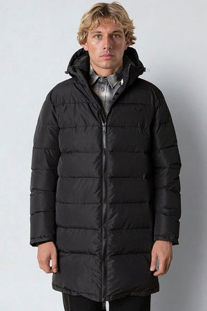 Fat Moose Liam Puffer Long Jacket Black