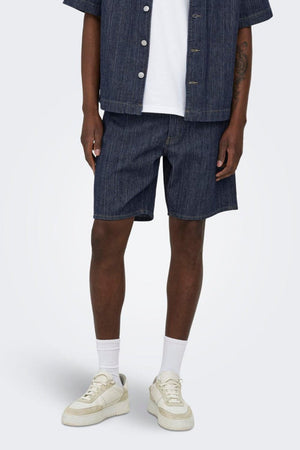 Only & Sons Fade Loose DB 7355 Tai Dnm Shorts Dark Blue Denim