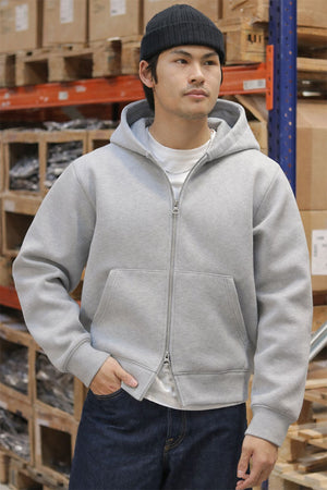 Jack & Jones Cover Scuba Sweat Zip Hood Lys Grå Melange