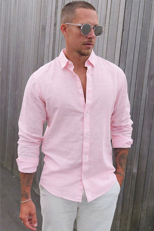 Only & Sons Caiden Life LS Solid Linen Blend Shirt Veiled Pink