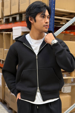 Jack & Jones Cover Scuba Sweat Zip Hood Svart