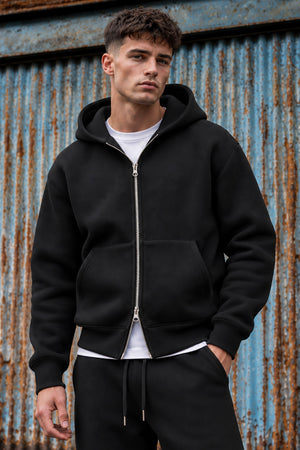 Jack & Jones Sweat Scuba Zip Hoodie Black