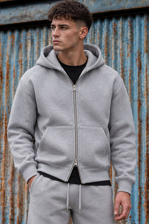 Jack & Jones Sweat Scuba Zip Hoodie Light Grey Melange