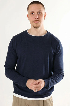 Clean Cut Copenhagen Claude crewneck knit Navy Melange