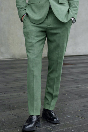 Selected Slim Oasis Linen Tousers Olive Green