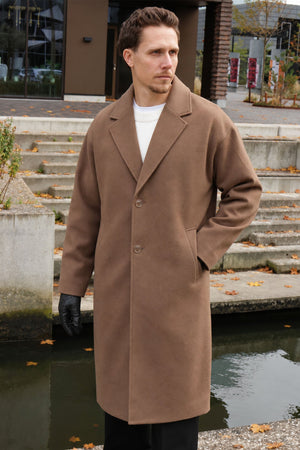 Only & Sons Stanley Oversized Coat Walnut
