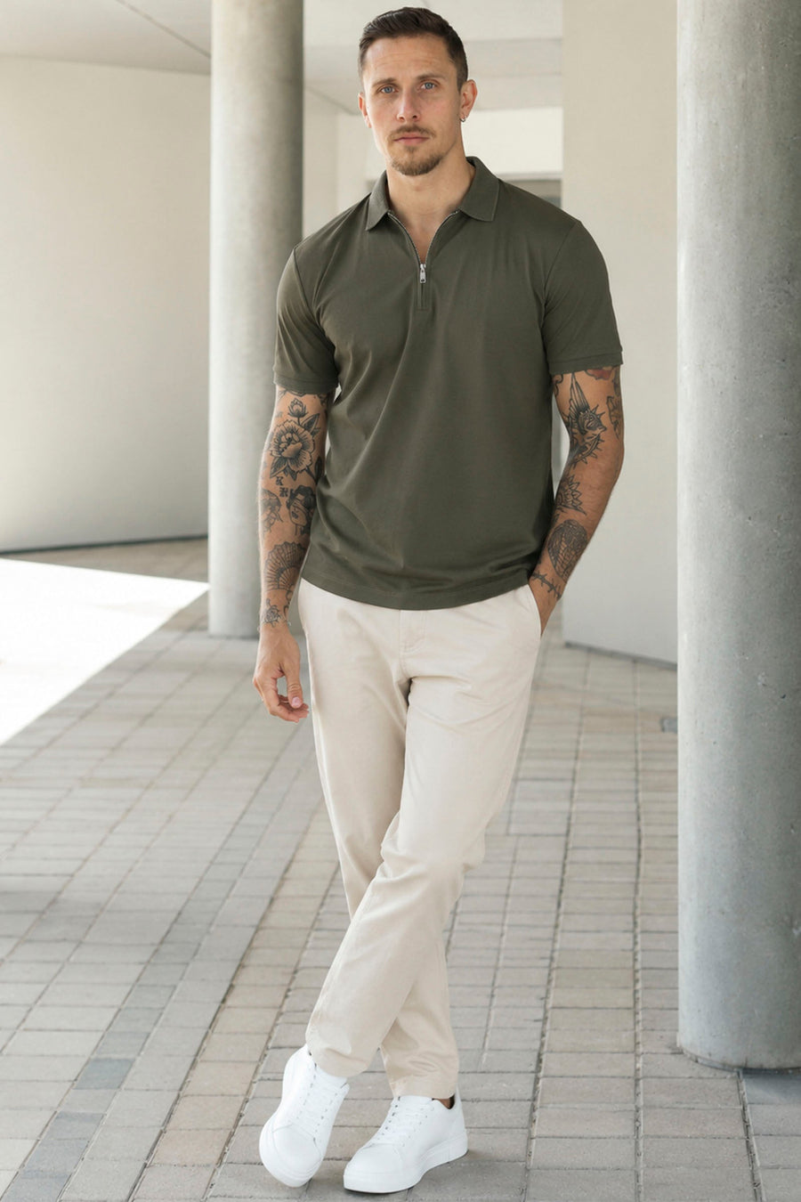 Selected Fave Zip Polo SS Kalamata