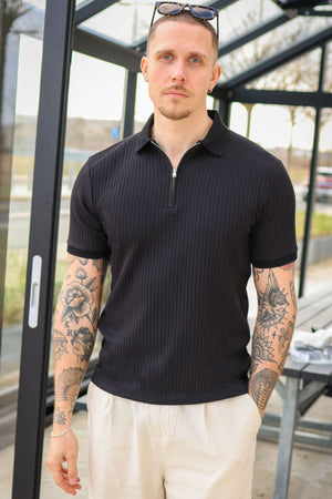 Selected Fave Struktur SS Polo Black