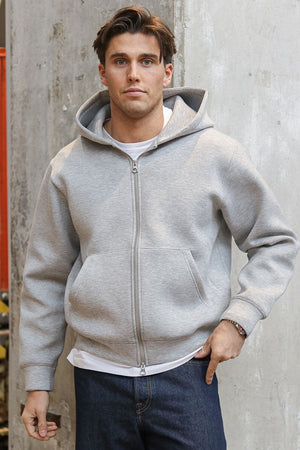 Jack & Jones Cover Scuba Sweat Zip Hood Lys Grå Melange