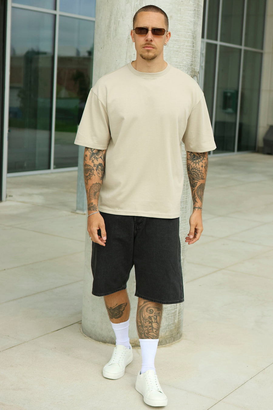 Only & Sons Caspian Airflex Boxy SS Tee Silver Lining