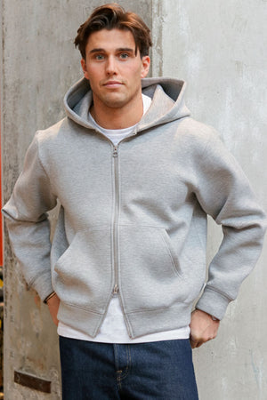 Jack & Jones Cover Scuba Sweat Zip Hood Lys Grå Melange