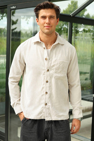 ONLY & SONS Tile Corduroy Shirt Pumice Stone