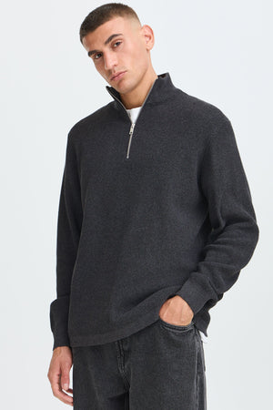 Solid Vian Half Zip Dark Shadow Melange