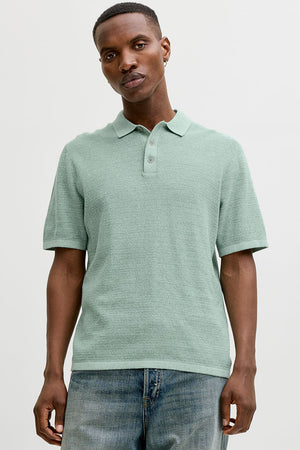 Jack & Jones Goerge Relaxed Fit Knit Polo Granite Green