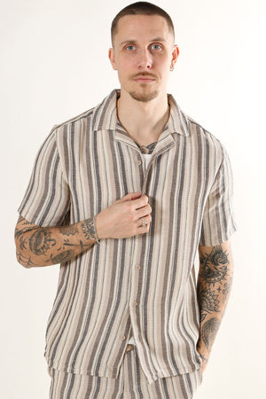 Only & Sons Trev Life Reg Stripe Ss Skjorte Gardenia