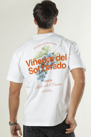 Only & Sons Fred Liv Relaxed Fit SS Print Tee Bright White