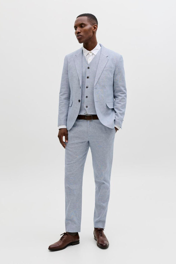Jack & Jones Martin Summer Trousers Linen Blend Faded Denim