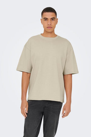 Only & Sons Caspian Airflex Boxy SS Tee Silver Lining