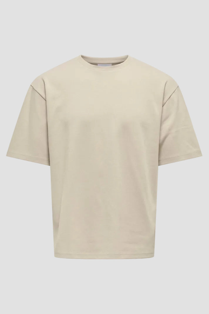 Only & Sons Caspian Airflex Boxy SS Tee Silver Lining