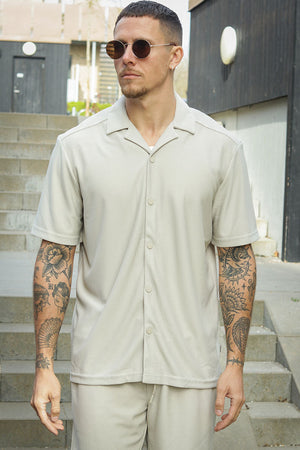 ONLY & SONS Kari Relaxed Plizze Resort SS Shirt Moonstruck