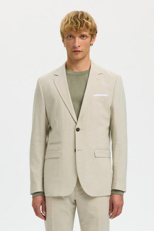 Selected Slim Oasis Linen Blazer Egret