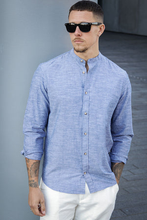 Jack & Jones Summer Band Shirt LS Faded Denim