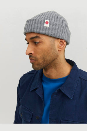 Jack & Jones Rddknit Short Beanie Light Grey Melange