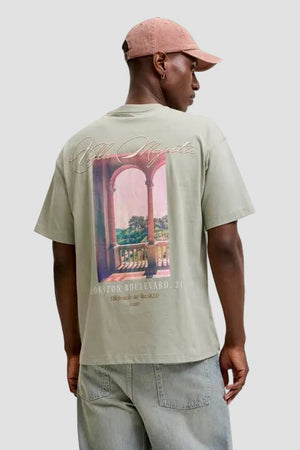 Jack & Jones Sanremo Back Tee SS Crew Neck Seagrass