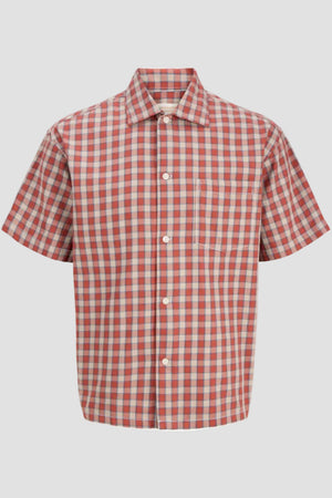 Jack & Jones Austin Clean Check Skjorta SS Barn Red