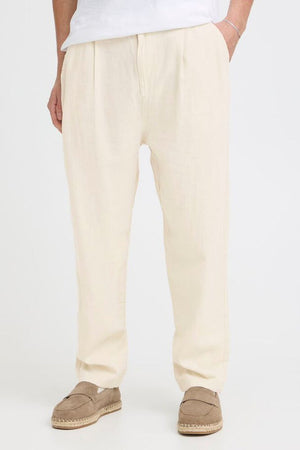 Solid Sdethan Tapered Pleat Bukser Oatmeal