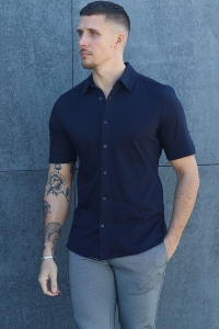 ONLY & SONS MILES SS STRETCH SHIRT Dark Navy