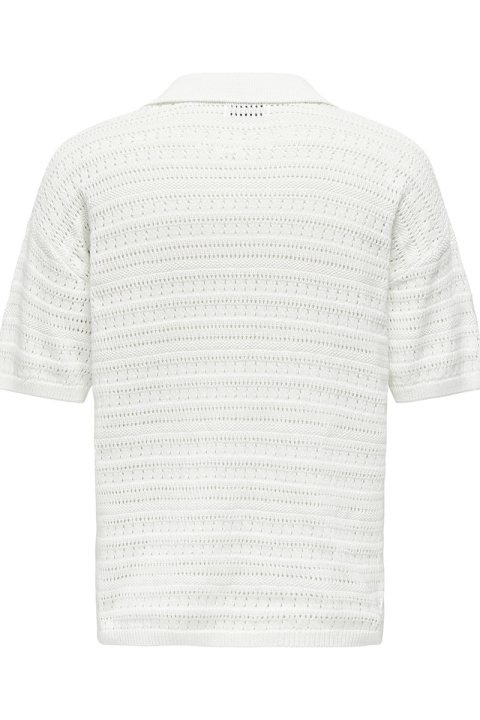 ONLY & SONS Grayson SS Chocket Knit Polo Cloud Dancer