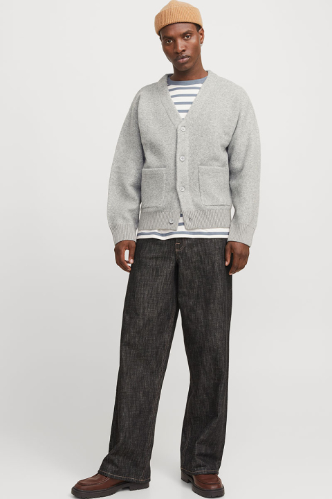 Jack & Jones Winter Cropped Knit Cardigan Light Grey Melange