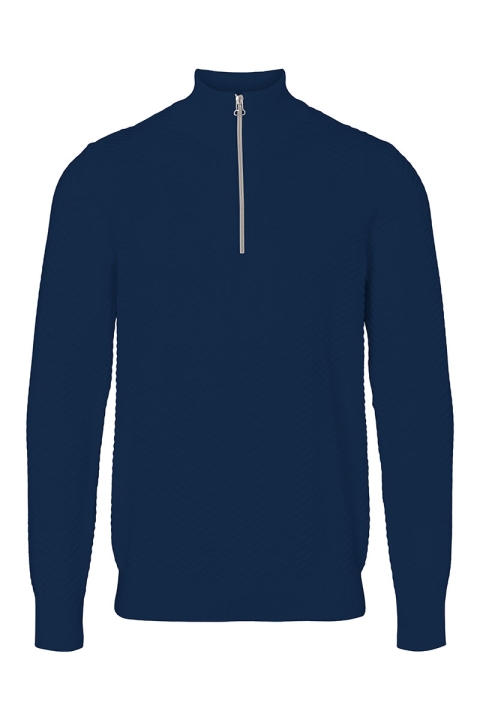 Kronstadt Carlo Cotton half zip knit Sky Captain