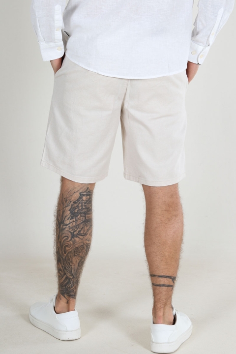 ONLY & SONS Mark Cotton Linen Shorts Silver Lining